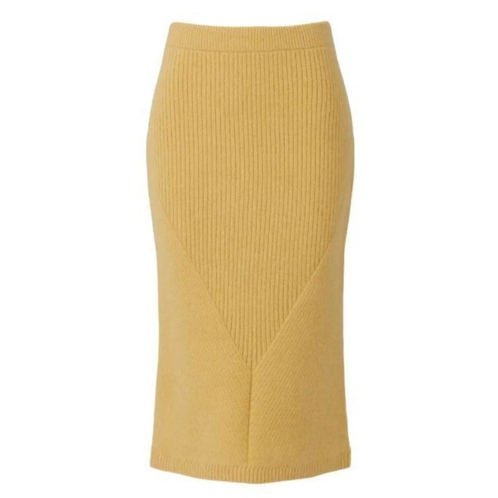 Sweet Baby Jamie Yellow Knit Pencil Midi Skirt Size Large AS-IS